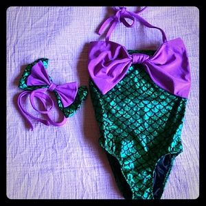 Toddler mermaid suit with bow